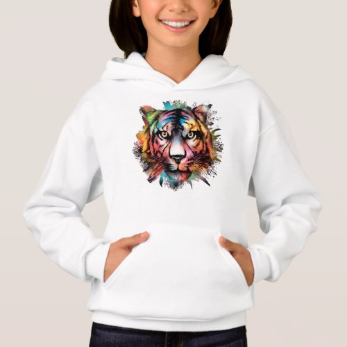 Amazing realistic portrait of a beautiful tiger hoodie