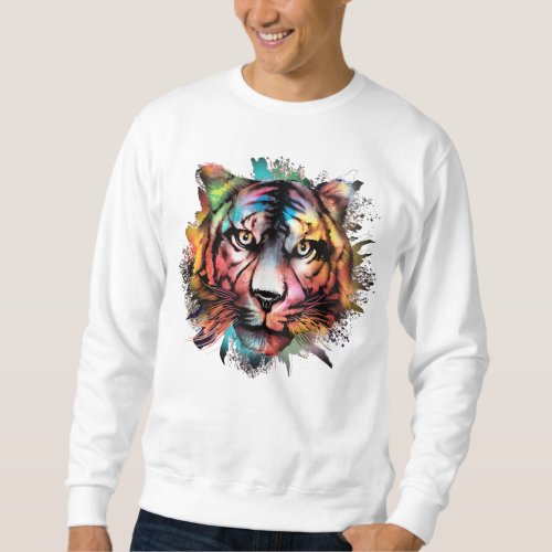 Amazing realistic portrait of a beautiful tiger sweatshirt