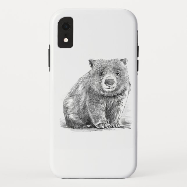 Amazing realistic wombat in pencil drawing style Case-Mate iPhone case (Back)