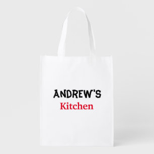 Amazing Red and Black Text Grocery Bag
