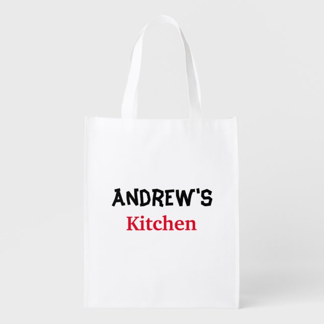 Amazing Red and Black Text Grocery Bag (Front)