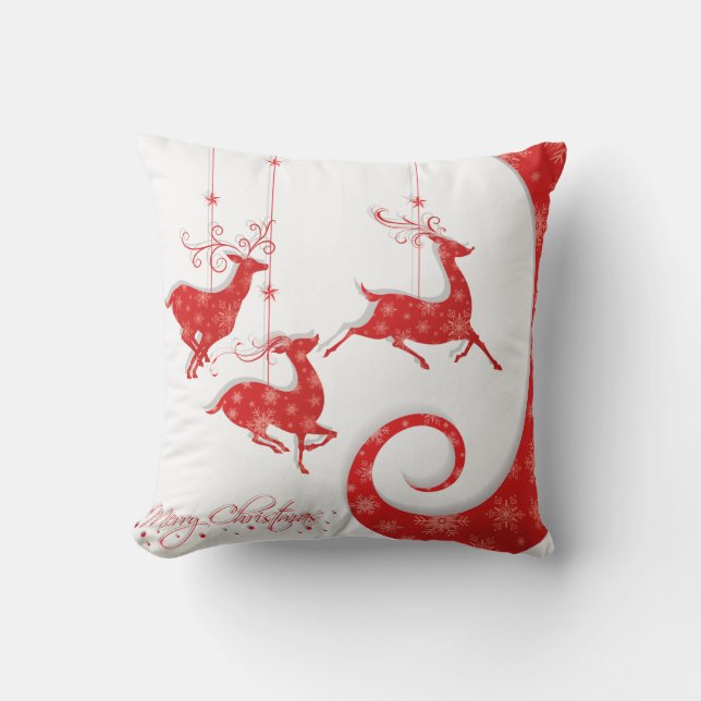 Amazing Red Christmas Design Throw Pillow (Front)