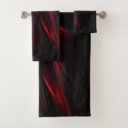 Amazing Red to the Point Abstract Design  Bath Towel Set