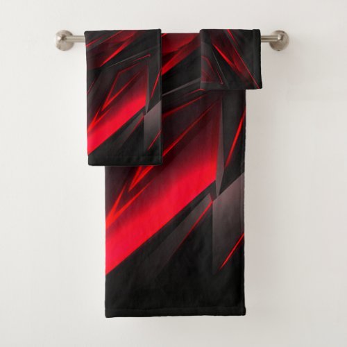 Amazing Red to the Point Abstract Design  Bath Towel Set