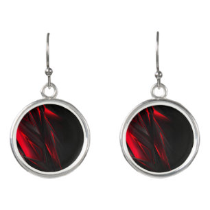 Amazing Red to the Point Abstract Design Earrings