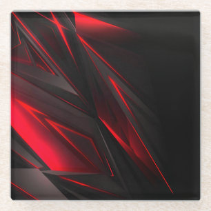 Amazing Red to the Point Abstract Design  Glass Coaster