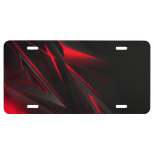 Amazing Red to the Point Abstract Design License Plate