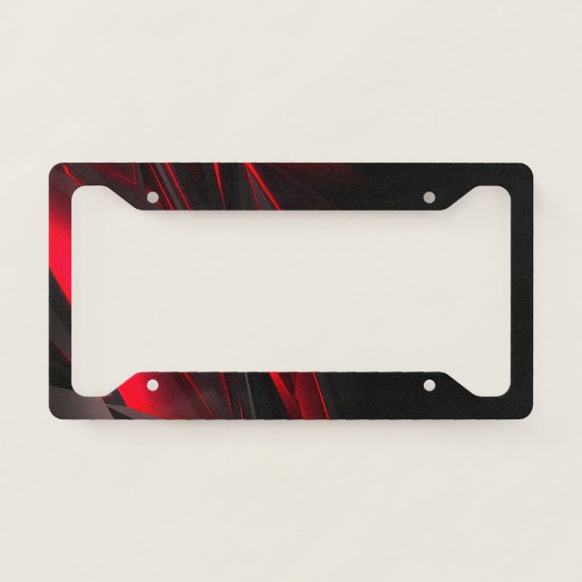 Amazing Red to the Point Abstract Design License Plate Frame (Front)