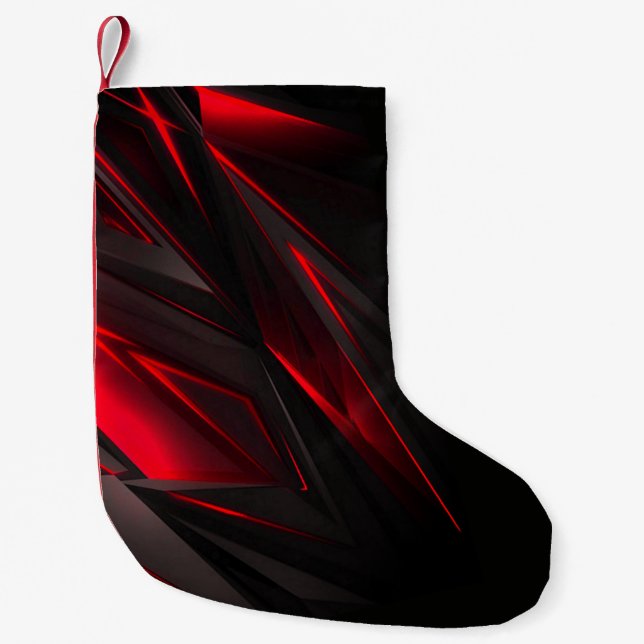 Amazing Red to the Point Abstract Design  Small Christmas Stocking (Front)