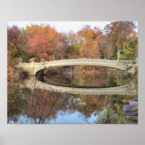 AMAZING REFLECTION NYC Bow Bridge Central Park Poster