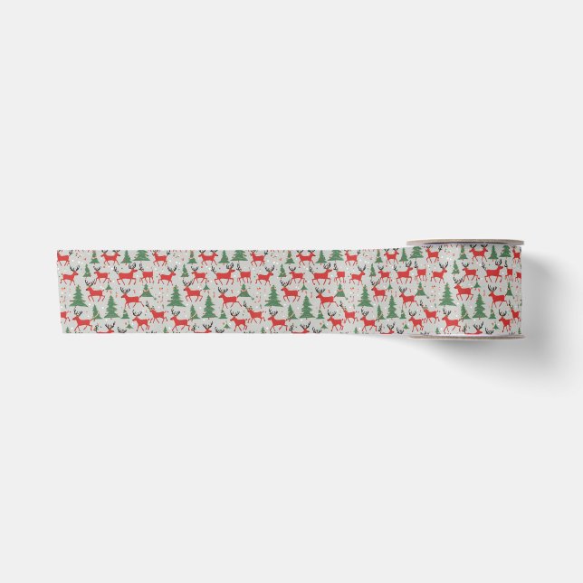 Amazing reindeers satin ribbon (Front)
