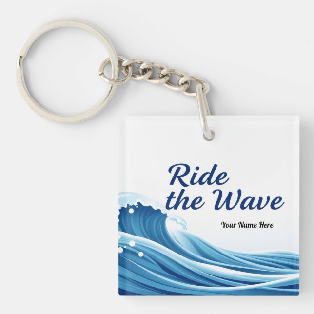 Amazing Ride The Wave Strong People Keychain (Front)