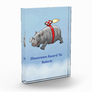 Amazing Rocket Hippo Acrylic Award