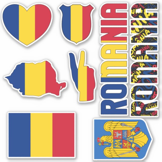 Amazing Romania Shapes National Symbols Sticker (Front)