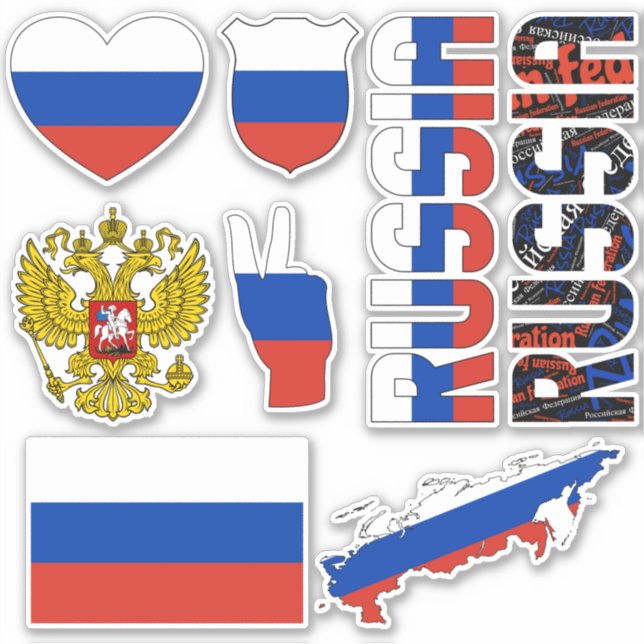 Amazing Russia Shapes National Symbols Sticker (Front)