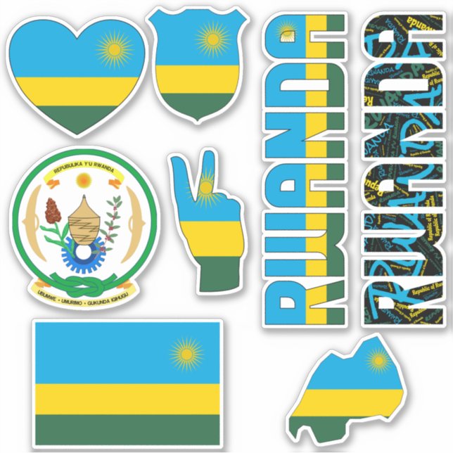 Amazing Rwanda Shapes National Symbols Sticker (Front)