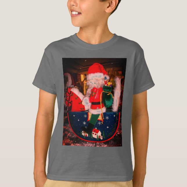 Amazing Santa on Horse Festive Colors T-Shirt (Front)