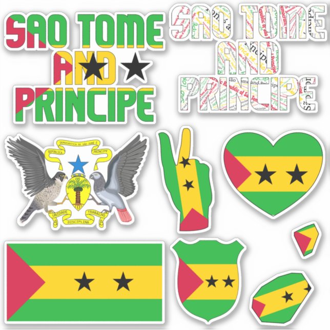 Amazing Sao Tome and Principe Shapes National Sticker (Front)
