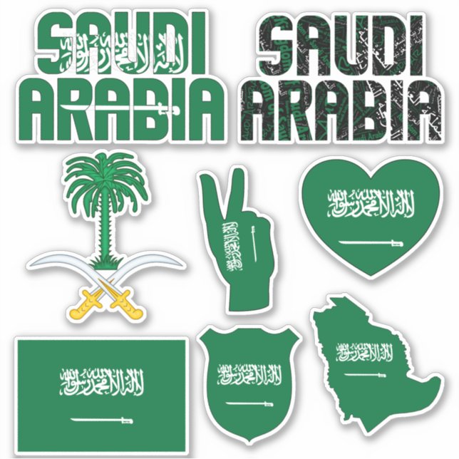 Amazing Saudi Arabia Shapes National Symbols Sticker (Front)
