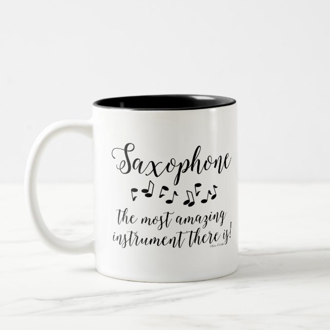 Amazing Saxophone Two-Tone Coffee Mug (Left)