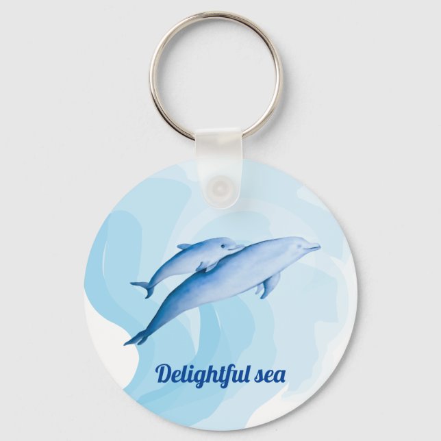 Amazing sea with dolphins keychain (Front)
