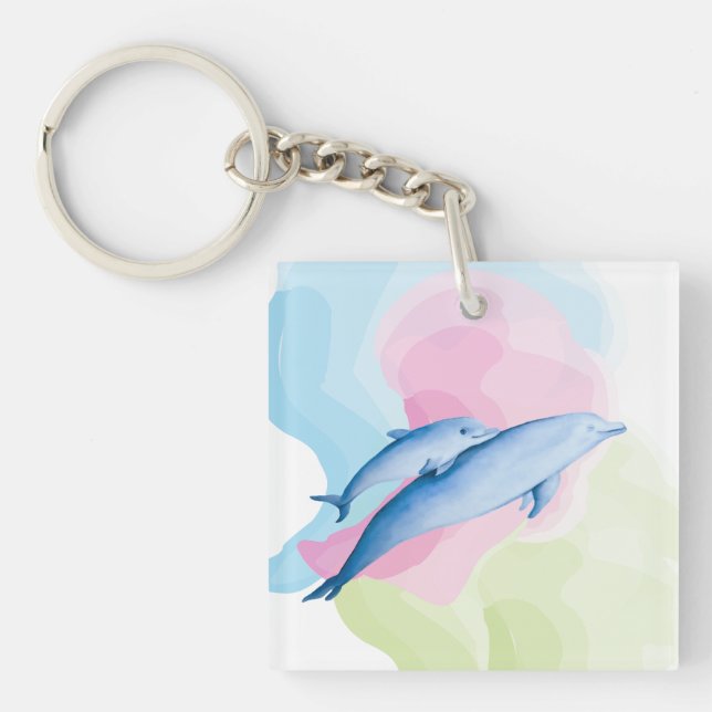 Amazing sea with dolphins keychain (Front)