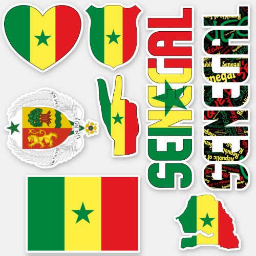 Amazing Senegal Shapes National Symbols Sticker