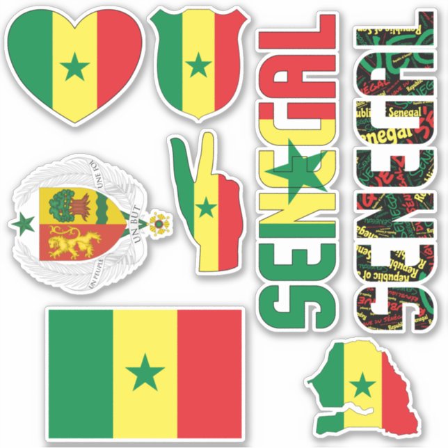 Amazing Senegal Shapes National Symbols Sticker (Front)