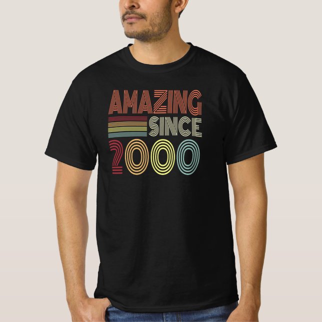 Amazing Since 2000 Retro Born In 2000 Birthday T-Shirt (Front)