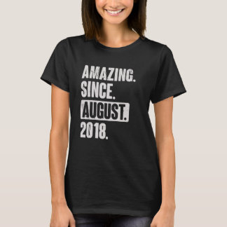 Amazing Since August 2018 4 Year Old 4th Birthday T-Shirt