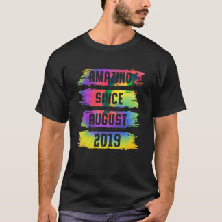 Amazing Since August 2019 4 Years Old Tie Dye 4th  T-Shirt