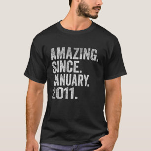Amazing Since January 2011 12 Years Old 12th Birth T-Shirt