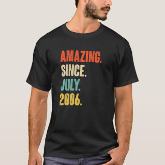 Amazing Since July 2006 16 Year Old 16th Birthda T-Shirt