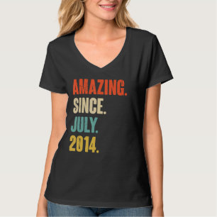 Amazing Since July 2014 8 Year Old Gift 8th Birth T-Shirt