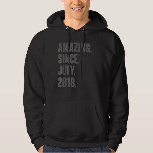 Amazing Since July 2018  4 Year Old  4th Birthday Hoodie