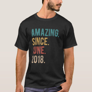 Amazing Since June 2018 4 Year Bday 4th Birthday T-Shirt