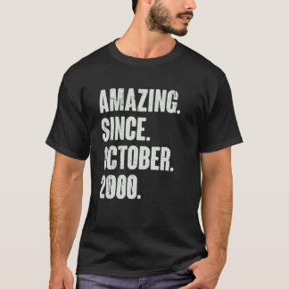 Amazing Since October 2000 22 Year Old 22nd Birthd T-Shirt