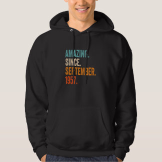 Amazing Since September 1957 66th Birthday Hoodie