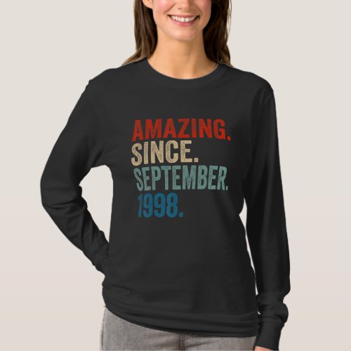Amazing Since September 1998 24th Birthday 24 Year T_Shirt