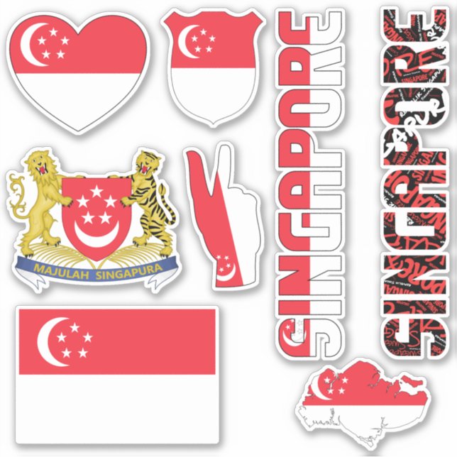 Amazing Singapore Shapes National Symbols Sticker (Front)