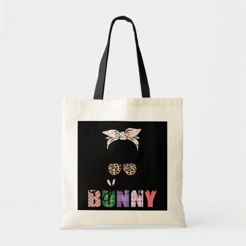 Amazing Single Mom Bunny Messy Bun Leopard Easter Tote Bag