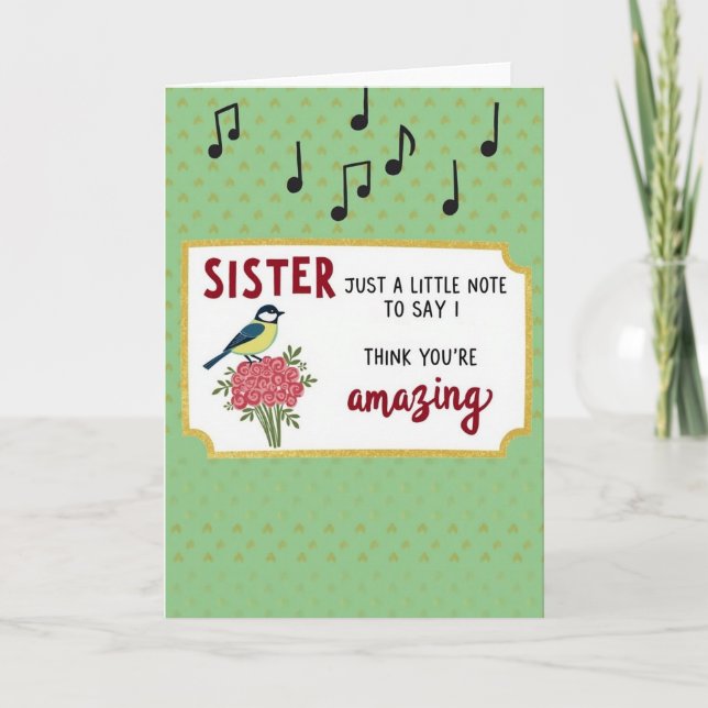 Amazing Sister Floral Card (Front)