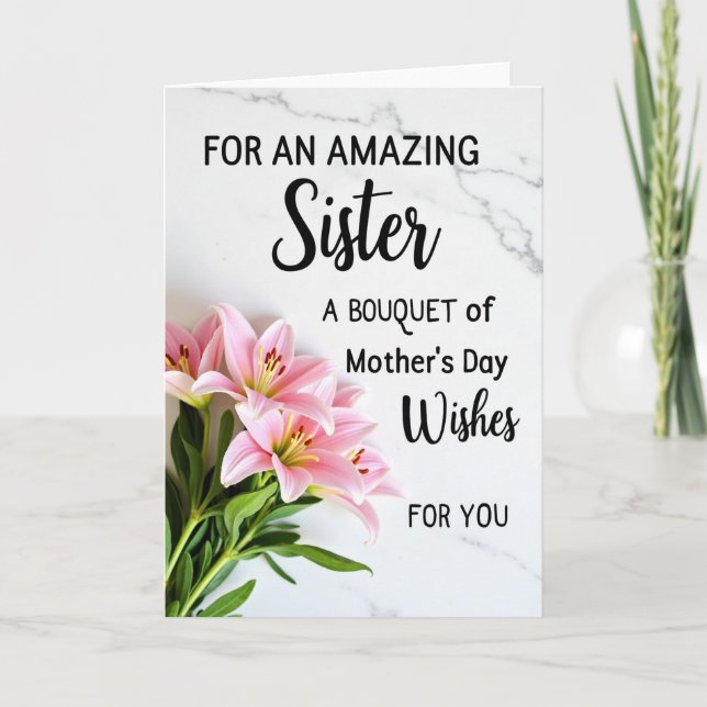 Amazing Sister Mothers Day Card (Front)