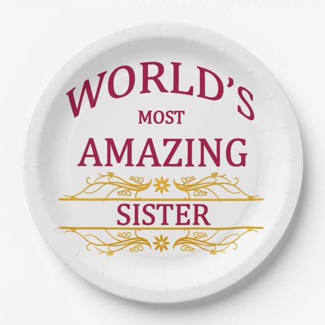 Amazing Sister Paper Plates (Front)