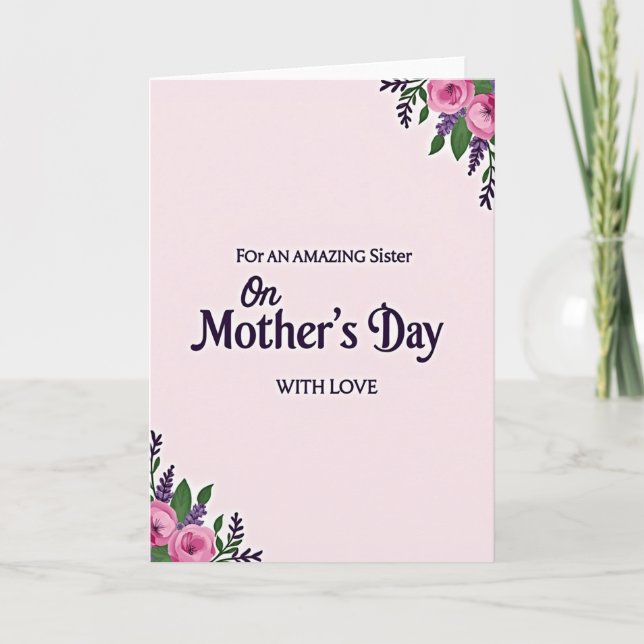 Amazing Sisters Day Bouquet Card (Front)