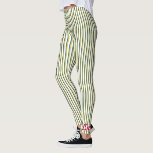 Amazing Skinny Green Stripes Perfect Leggings