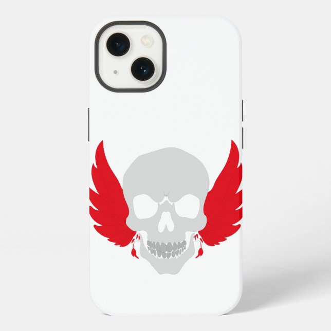 amazing skull with wing iphone case (Back)