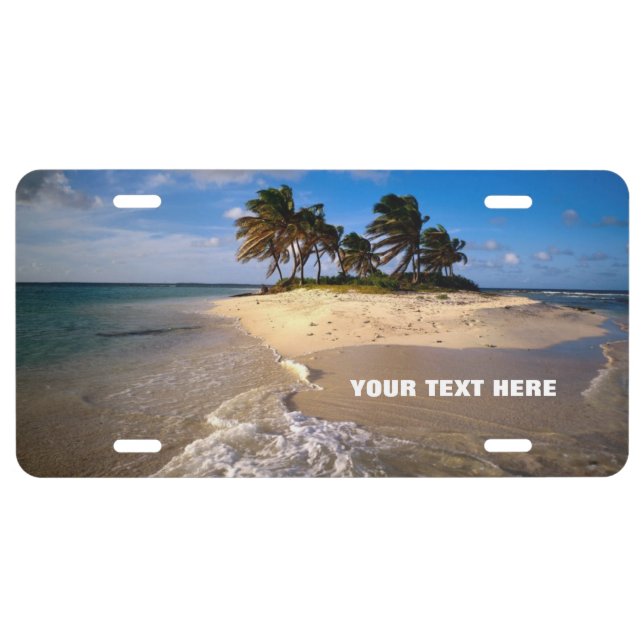 Amazing Small Solitary Island Custom Customizable License Plate (Front)