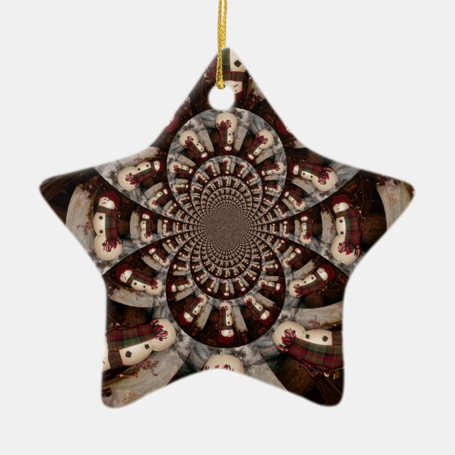 Amazing Snowman Ceramic Ornament (Front)