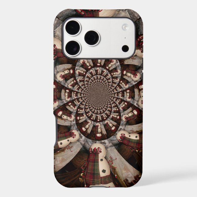 Amazing Snowman Kaleidoscope | Intricate Winter Ar Case-Mate iPhone Case (Back)